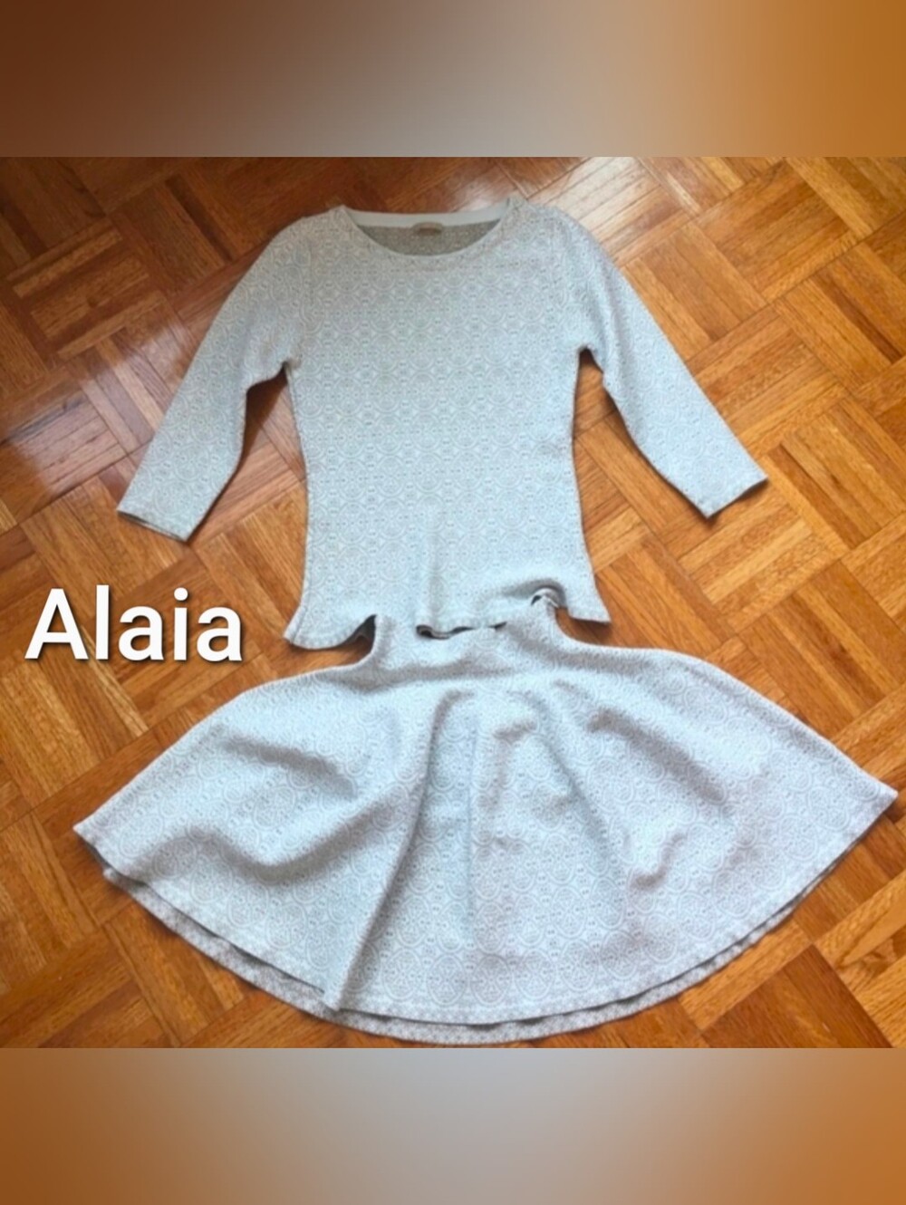EUC Alaia White With Gold 2-Piece Dress